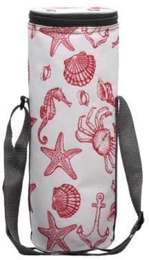 BigBuy Outdoor Sac Isotherme Bouteille Rouge 2 l Bleu Marine