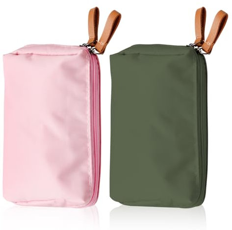 GLADFRESIT Travel Makeup Bag with Compartments 2PCS Small Makeup Bag for Handbag Mini Travel Cosmetic Bag Organiser Makeup Pouch for Women Girl