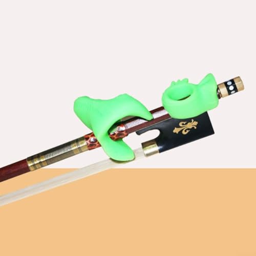 Geigenbogen-Korrektor, Geigenbogen-Haltebogenhalter, gebogene Pinky-Stütze, Violinen-Viola-Bogen Lehrhilfe Violinenbogen-Griff-Halt (Grün)