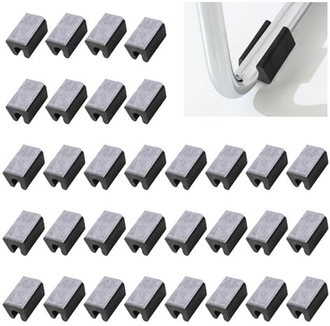 UFURMATE 30 Stück Kunststoff Stuhl Bein Bodenschoner mit Filzpolstern 8mm U geformte Stuhlrohr Bodenschoner rutschfeste rechteckige Stuhlbeine Tipps Kappen für runde Schlittenbasis Stuhlbein (schwarz)