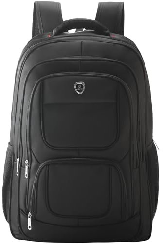 Beskie Großer Laptop-Reiserucksack für Herren, 60 l, schwarz, Arbeit, Geschäftsreise, Uni, Schule, Computerrucksack, Tasche, wasserabweisend, Wandern, Camping, lässiger Tagesrucksack für Männer und