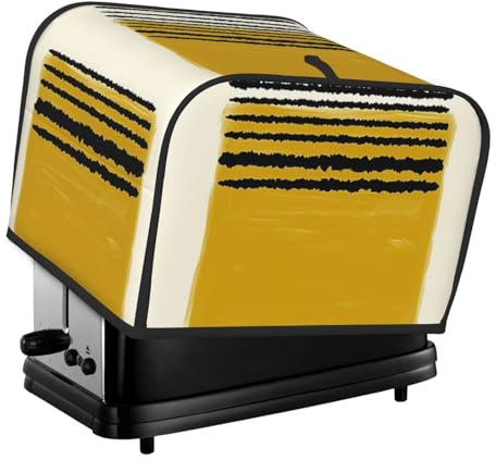 Housse de grille-pain, grille-pain 4 tranches, housse anti-poussière, housse de machine à pain, housse de four grille-pain, Lignes jaune moutarde imprimées