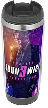 Green Listing LTD John Wick Chapter 3 - Travel Mug, Thermal Insulated Cup for Hot and Cold Beverages Drinks