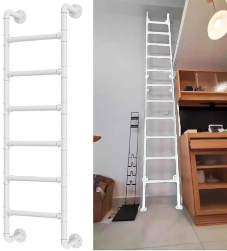 Scala in ferro battuto resistente per finestre e pozzi di emergenza antincendio, sicurezza domestica, altezza 129,5 cm, altezza 125 cm