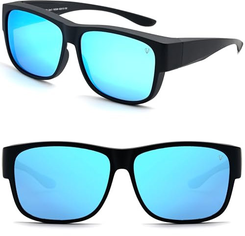 CREYESTAL Polarisiert Überzieh Sonnenbrille mit Antireflex, Überbrille Sonnenbrille für Brillenträger, Ultraleicht, Herren, Damen, 100% ANTI-UV