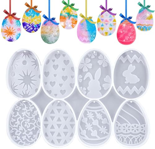 Ostern Silikonform Ostereier Harzformen Hasenei Schlüsselanhänger DIY Silikon Gießform Epoxidharz Formen Anhänger Kunstharz Harz Gießen Basteln Osterdeko