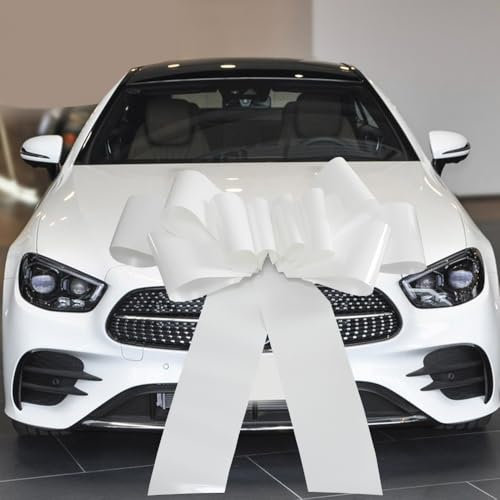 Riesige Schleife für Auto, große weiße Autoschleife, 76,2 cm, große riesige Schleife für Geschenke, riesige Geschenkverpackungsschleife für Geschenkdekoration für Weihnachten, neues Haus, Auto, Party,