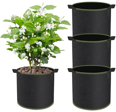 CHIHOLEN 3 Stück 30L Pflanzsack,Vliesstoff Pflanztasche mit Griffe für Kartoffeln, Tomaten und Erdbeeren, für Balkon Terrasse Gewächshaus & Garten - 7 Gallonen