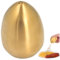 Salero en Forma de Huevo Color Dorado con 3 Agujeros y Base Que se Puede Rellenar dispensador de Especias de Acero Inoxidable para cocinar y condimentar en la Cocina.