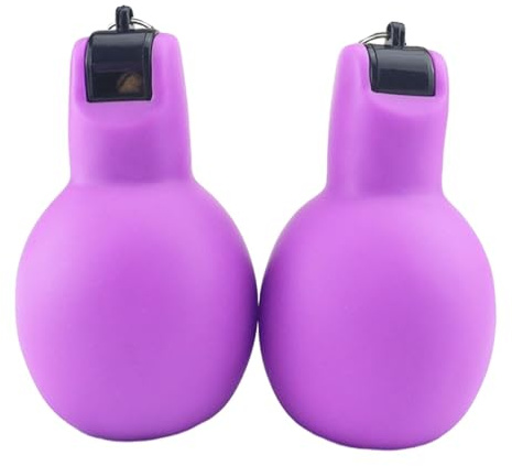 JISADER 2 Stück Handpfeife Sportunterricht, Sportpfeife Handpfeife, Trillerpfeife Laut Notfall, Schiedsrichterpfeife mit Umhängeband, Squeeze Whistles für Schiedsrichter, Hundetrainer