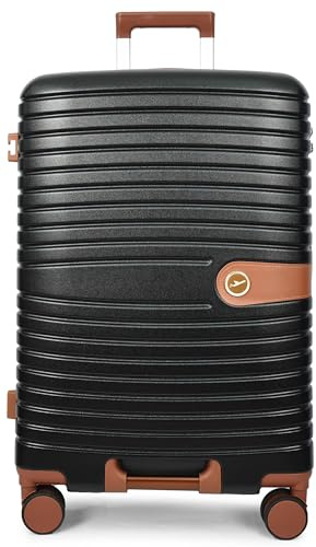 House Of Leather Medium Size Suitcase Hard Shell Four Wheel Expandable Luggage Durban Black