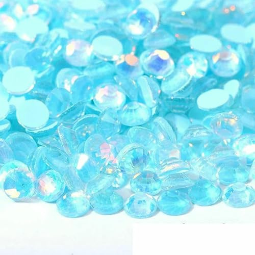 SS6-SS30Glitter Crystal Mocha Opal Nicht Hotfix Strasssteine Flatback Strasssteine Nägel Kristalle Diamant für Nail Art Nagel Charms-Lake Blue-SS8-1440pcs