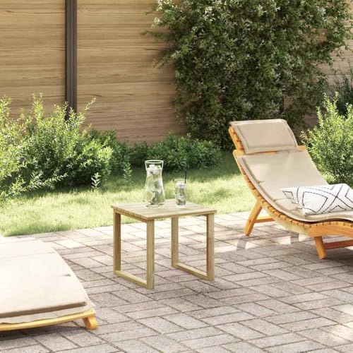 QUAHEAS Liegestuhl Tisch Braun, imprägniertes Kiefernholz, 40x40x36 cm, wetterfest, für Garten Terrasse Balkon, Outdoor Beistelltisch