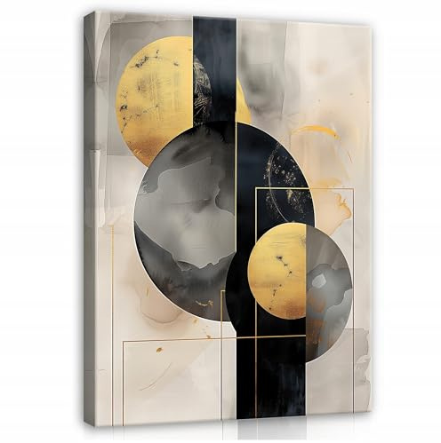 WallArena Leinwand Bilder Abstrakt - 30x40 cm - Geometrisch Grau | Leinwandbilder, Bild auf leinwand, Wandbild XXL groß Wandbilder für Wohnzimmer Schlafzimmer Wohnzimmerbilder