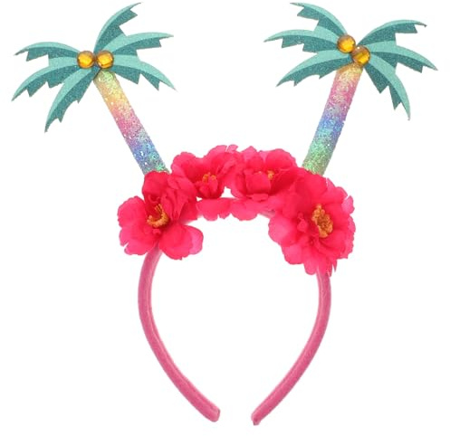 Zerodeko Hawaiian Summer Headband with Tropical Palm Tree Design Lightweight Party Hair Hoop for Beach Luau and Festival Cosplay Comfortable and Hair Accessory for Family and Friends