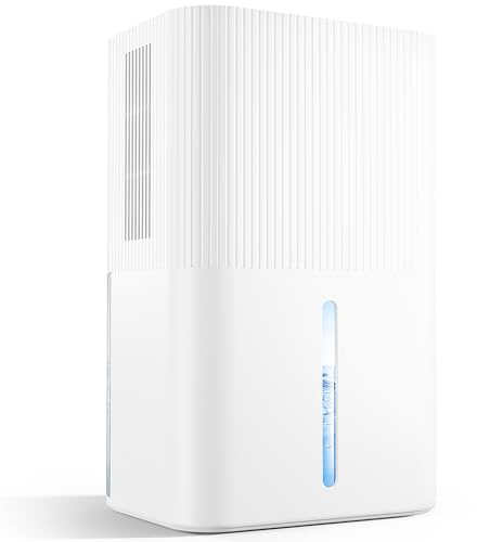 Deshumidificador 2700ML, Deshumidificador Eléctrico Silencioso Temporizador, Modo Sueño, Luz Nocturna de 7 Colores, Portátil, Ideal para Apartamentos, Baños y Sótanos (1200ML/24H)