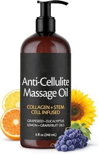 Anti-Cellulite-Massageöl, Hautstraffendes Öl für Beine & Körper, Festigendes Körpermassageöl mit Kollagen, Spendet Feuchtigkeit & macht die Haut geschmeidig, für Beine und ganzen Körper