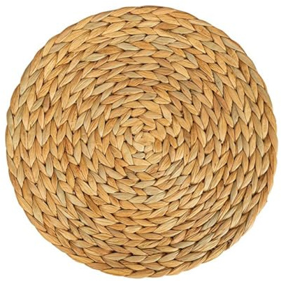 GANAZONO Dessous de Plat Tissé Main en Jonc D’Eau, Set de Table Décoratif, Isolant et Surface Lisse, Style Pastoral pour Dîner