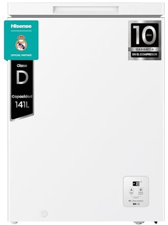 Hisense FT145N1AWDL - Arcón Congelador Horizontal, 141L, 86cm, Congelación 360°, Congelador Convertible, Control Electrónico de Temperatura, Freezer Protect, Goma de Puerta Antibacteria, Blanco