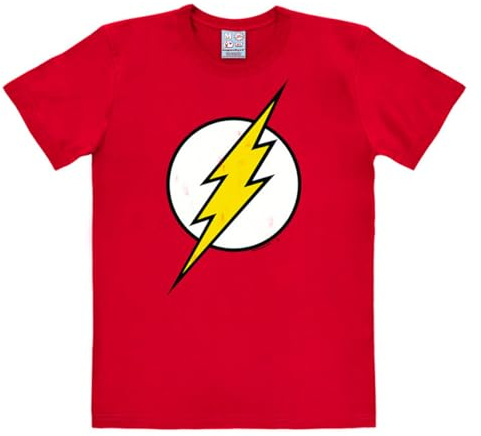 Logoshirt® DC Comics Flash Logo T-Shirt Damen & Herren | Offiziell lizenziertes Flash-Merch, ikonisches Blitz-Logo, 100% Baumwolle, hochwertiger Frontprint, ideal für Comic-Fans