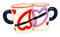 Becher 2 er Set Tasse mit Henkel Kaffetasse lustige Motive I Love You Herz Liebe