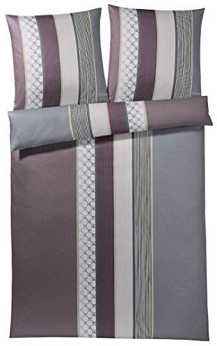 JOOP! 4069-1 Cornflower Stripes Mako-Satin-Bettwäsche 240x220 + 2x 80x80 deep wine