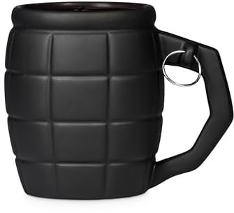 Froster Handgranate Becher - Schwarz, 450 ml, Handgranate Tasse 3D, Kaffeetasse in Granatenform