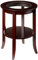 Frenchi Furniture - Genua-Beistelltisch aus Holz, runder Beistelltisch, eingesetztes Glas.