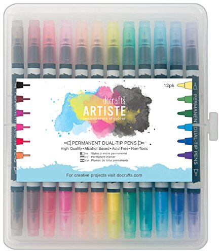 Artiste Thick and Thin Permanent Dual Tip Pen, Pack of 12