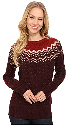 Fjällräven Womens Övik Knit Sweater Sweatshirt, Dark Garnet, XL EU