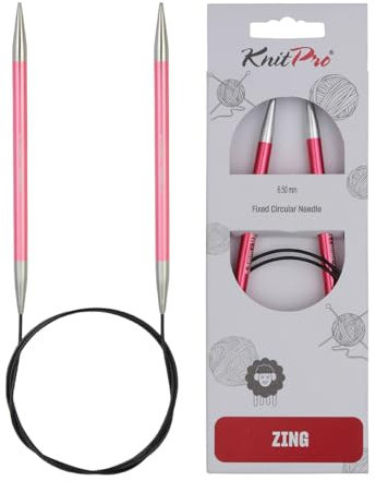 KnitPro K47194 Rundstricknadel, Aluminium, Rosa, 120cm / 6.5mm