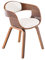 CLP Esszimmerstuhl ergonomisch Kingston, gepolsterte umlaufender Rückenlehne, Kunstlederbezug & Holzgestell, belastbar bis 150 kg, Farbe:walnuss/weiß