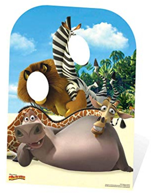 Star Cutouts SC971 Madagascar Alex, Marty & Gloria Stand-In Cardboard Cutout 130cm – Kids Birthday Photo Prop, Movie Party Decoration & Family Fun