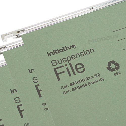 [Pack of 10] Filing Cabinet 215gsm Hanging Suspension Files Card Folders Tabs Inserts (Foolscap (Will fit 37.8cm - 39.4cm))