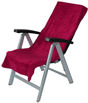 PremiumShop321 Schonbezug Auflage Gartenstuhl Campingstuhl Twin-Star 95° waschbar 60x130 - rubinrot