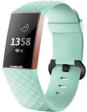 FunBand für Fitbit Charge 3/Charge 4 Armband,Klassisch Verstellbares Ersatz weiches Silikon Sporty Wrist Strap Band Armbanduhr Uhrenarmband Schlaufe Armbänder für Fitbit Charge 3/Charge 4 Smartwatch