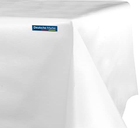 TEXMAXX® Wachstuchtischdecke versch. Größen - 220 x 140 cm/abwaschbare Tischdecke/Wachstischdecke/Wachstuch Tischdecke geeignet als Gartentischdecke - Farbe Weiß