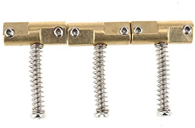 Wilkinson WTB 10.8mm Compensated Brass Saddles Guitar Bridge Saddles for Vintage Fender Telecaster Electric Guitar, Gold (Set of 3)