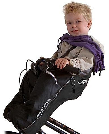 DERYAN Bike-A-Way - Benutzerfreundlich - Mit Poncho - Schützt Ihr Kind vor Kälte - Regen und Schnee - Ideal bei wechselndem Wetter - Black