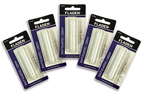 FLADEN Fishing - 1000m of Bait Elastic (5 x Spools of 200m) Safely Securing Your Hook Bait - Prevents Slippage on The Hook [40-3915]