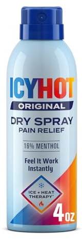 Icy Hot Original Pain Relief Dry Spray, Fast-Acting, Quick-Drying Pain Relief with Max Strength Menthol 16%, Ice and Heat Contrast Therapy for Backaches, Joints, Muscle Strains and Arthritis, 4 oz