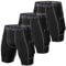 ZENGVEE 3er Pack Herren Kompressionsshorts Laufhose Herren Kurz Schnelltrocknendes Leggings Kurz mit Seitentaschen Tights Sport Unterwäsche für Männer(Black Grey-XL)