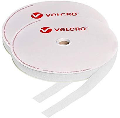Velcro® - Nastro autoadesivo, 25 mm, colore: bianco, 2 m