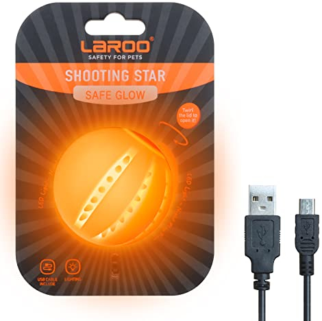 LaRoo Ball für Hunde, Hundespielzeug Ball Silikon Leuchtendes LED Hundeball mit USB Wiederaufladbarem Glühen in der Dunkelheit Hund Ball Zähne Reiniger Training Kugel für Hunde Spielen (Orange)