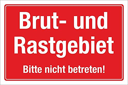 WERBEPUNKT. Schild Brut- und Rastgebiet Nicht betreten Vögel Hinweis 3 mm Alu-Verbund 300 x 200 mm