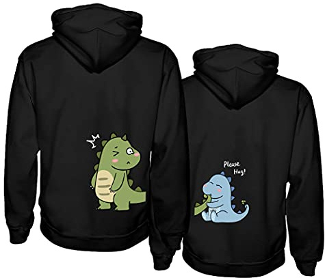 Sevpuikl Partner Pullover Mit Datum Für Pärchen Hoodie personalisiert Couple Geschenke King Queen Pullover Liebespaar Kapuzenpullover Partnerlook für Paar 1 Stück