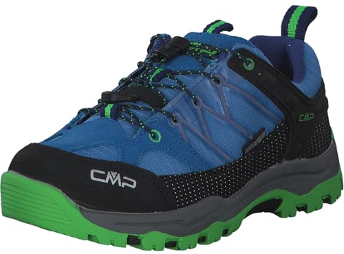 CMP Unisex Kinder Kids Rigel Low Shoes Wp Trekking-Schuhe, Blau Grau Grün Danube Bluish, 41 EU