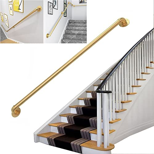 YOY-FS Modern Treppe Handlauf, Gold Metall Schmiedeeisen Treppengeländer, Innen Aussen Sicherheits Stiege Handläufe 25~600CM (Size : 80cm)
