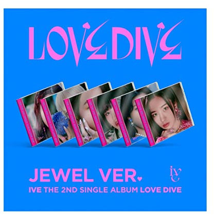 Starship Entertainment IVE - Love Dive [Jewel Case Ver.] 2. Einzelalbum + extra Fotokarten Set (zufällige Version), 120 x 120 x 10 mm
