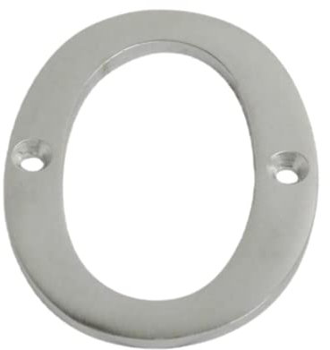 Stain Chrome Door Numbers Screw On 3 Inch Number 0 Door Number Elegant and Bold Door Numerals Suitable for All Door Types Including Wooden uPVC and Composite.